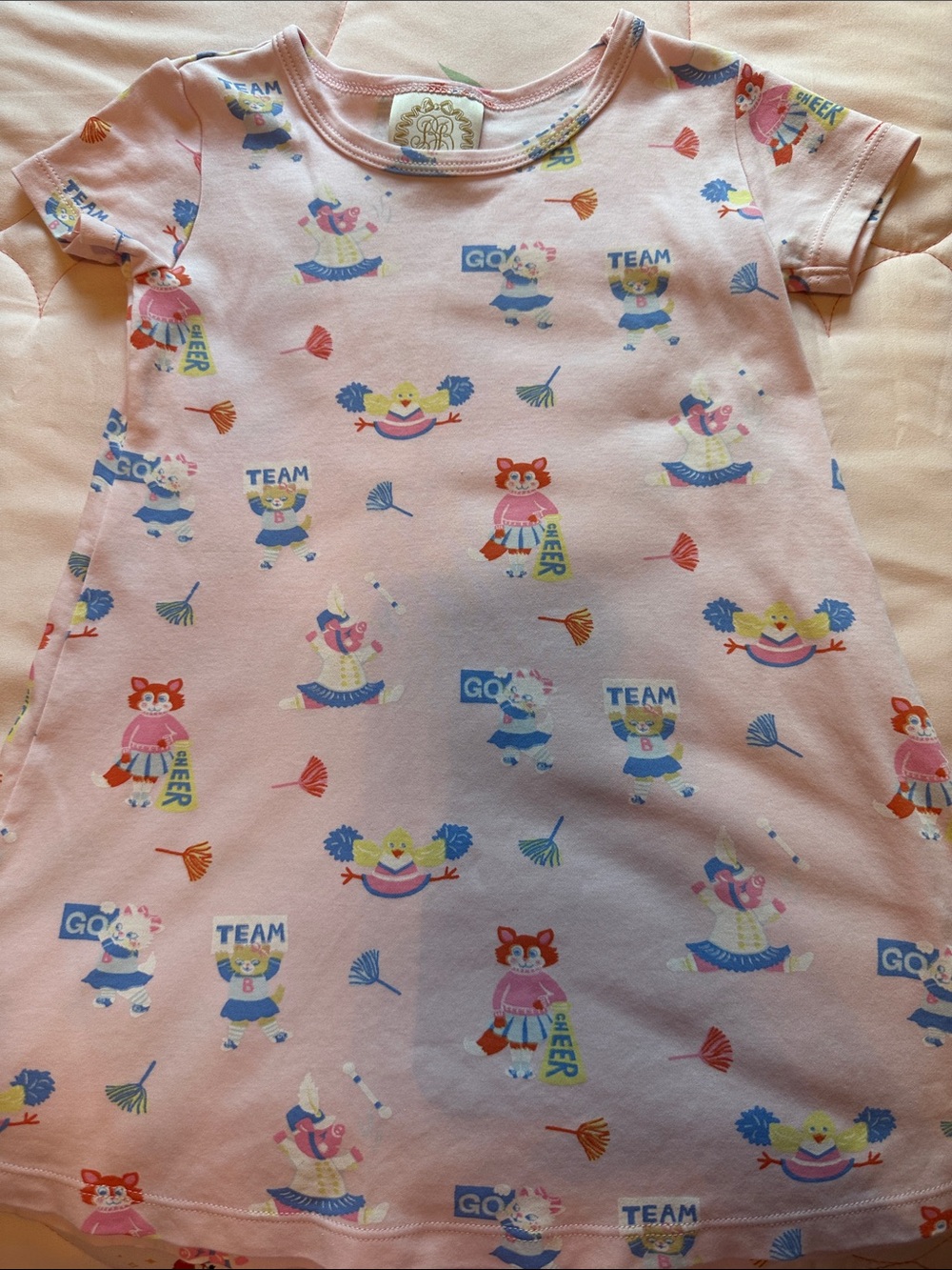 TBBC Pink Cheerleader Print Short Sleeve Dress